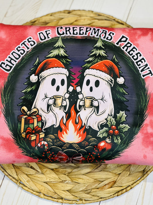 Ghosts of Creepmas Present | Pink Tie-Dye Crewneck Sweatshirt