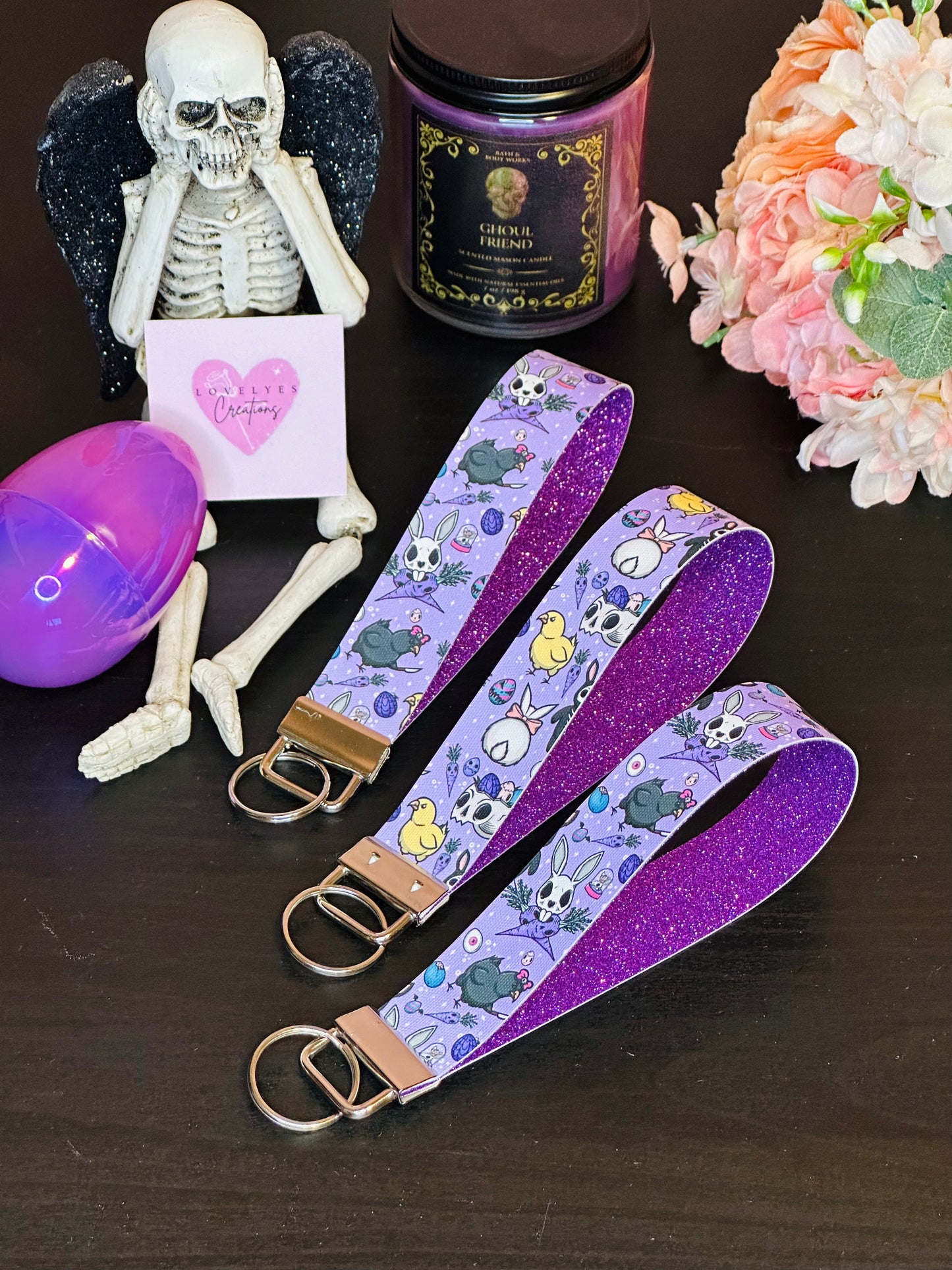 Creepy Easter | Faux Leather Keychain Wristlets