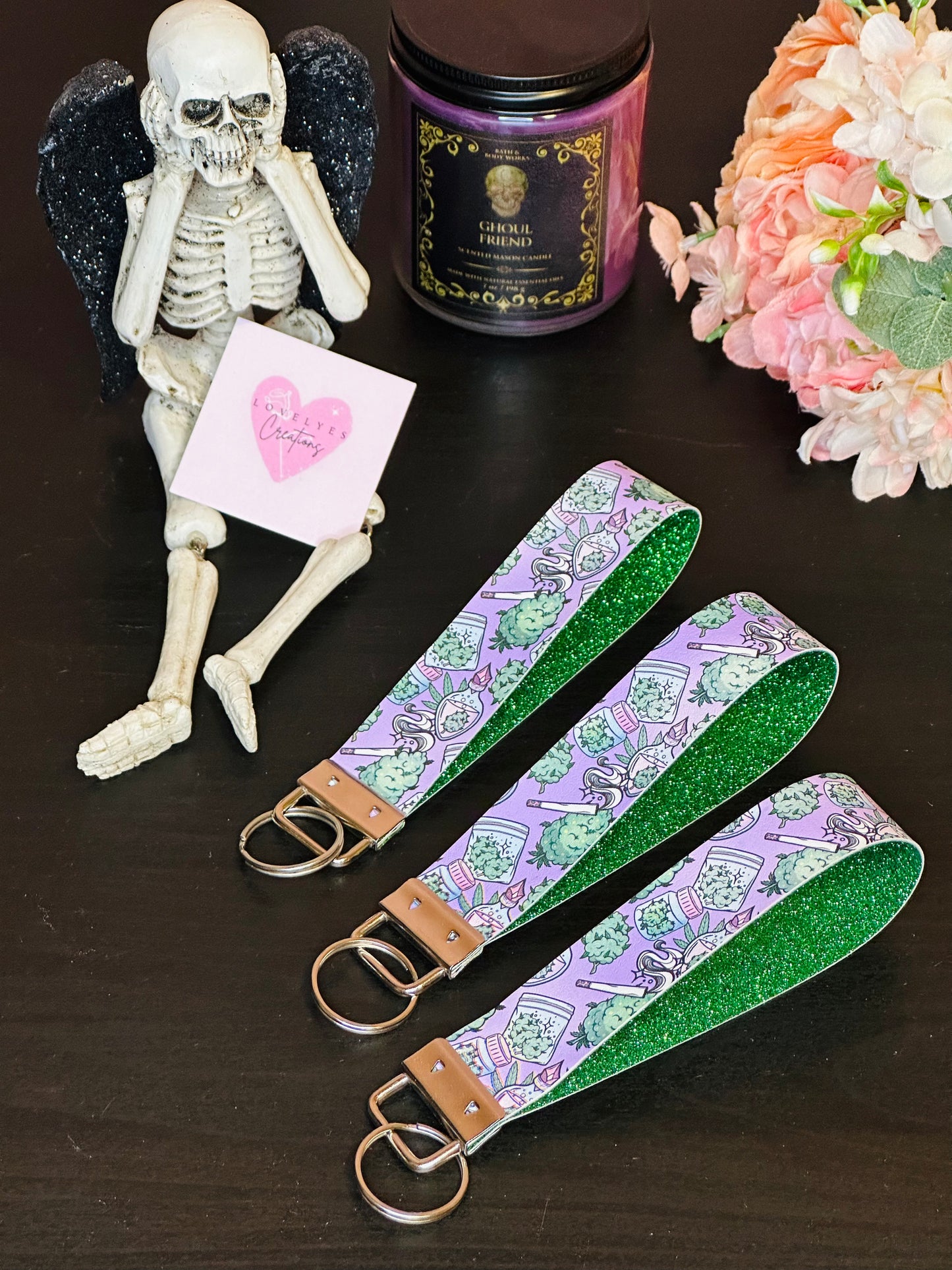 Puff Puff Pass | Faux Leather Keychain Wristlets